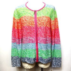 Vtg 90’s  Y2K Crazy Horse Color Block V Neck Cardigan NWT